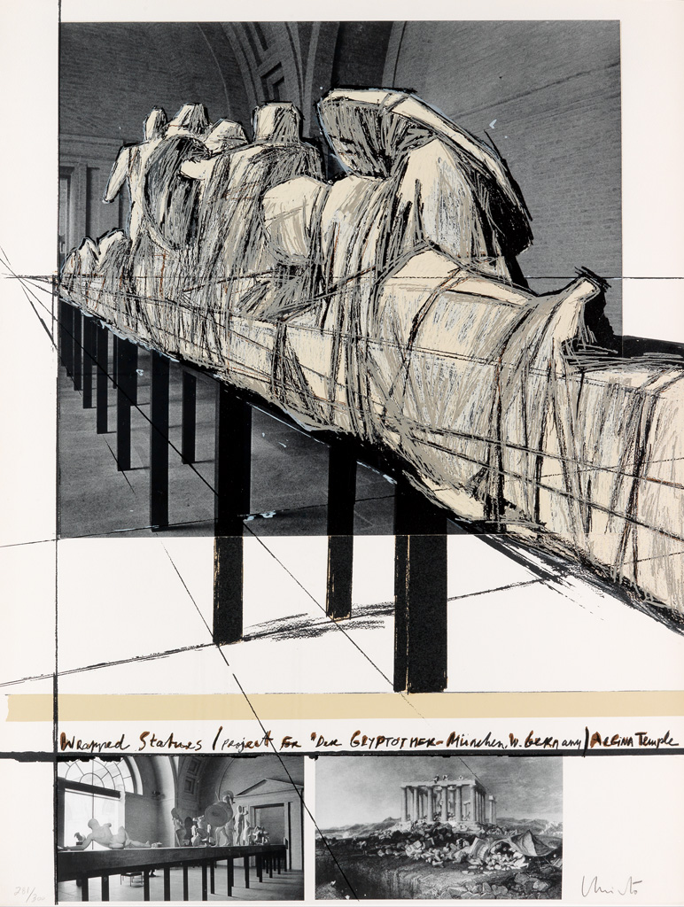 CHRISTO Wrapped Statues (Project for Der Glyptothek, Munich, West Germany).